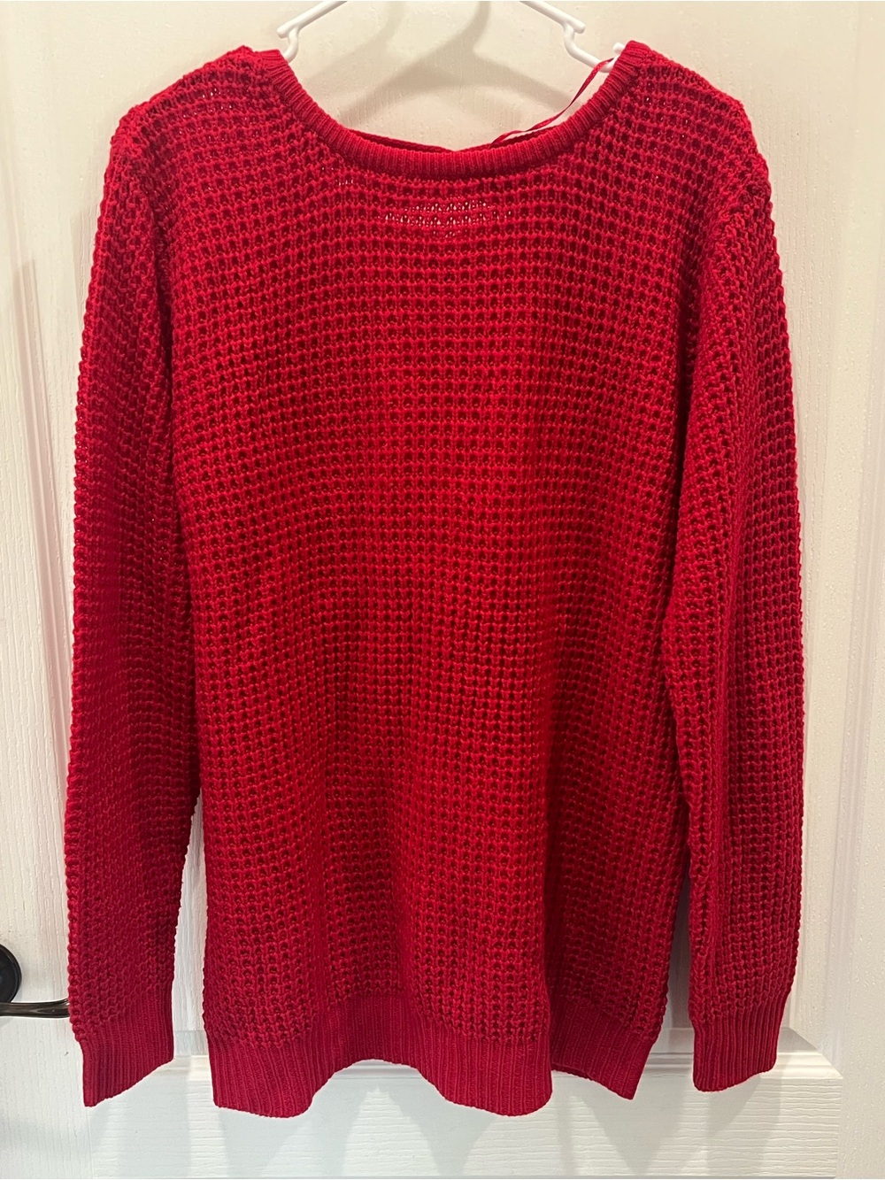 Ambiance apparel women’s Red Waffle Knit Sweater xxl 2x